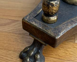 Brass & Marble Cocktail Table with Claw Feet. Photo 2 of 3.