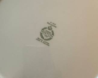 MINTON Meadow Bone China. Set Includes: 6 Bread & Butters, 6 Saucers & Set of 7 Cups, Tea Pot, Cream & Sugar, 2 Serving Trays. Photo 4 of 4.