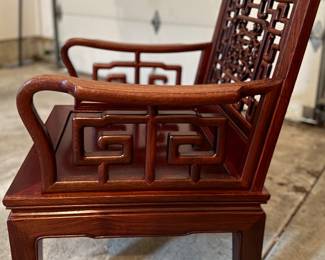 Pair of Vintage Chinese Rosewood Arm Chairs. Photo 3 of 4.