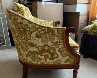 Pair of Mid-Century Upholstered Tub-Style Arm Chairs. Each Measures 27" W x 28" D. Photo 3 of 4.