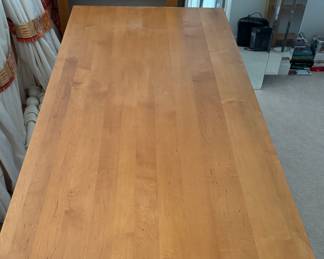 Crate & Barrel Oak Desk with Drawer. Measures 60" W x 30" D. Photo 2 of 2.