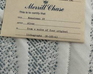 "Renaixent 1 - 1V," Suite of 4 Lithographs & Conceptual Poster by Sunol Alvar Signed By Artist. Edition 78/185. Each Measures 21.25" x 29" Inside Mat; 30" x 38.5" Including Frame. Photo 7 of 8.