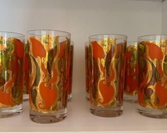 Set of 8 George Bruard Art Nouveau Glasses. Photo 1 of 3.