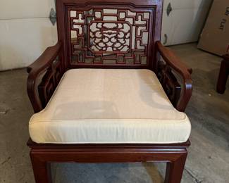 Pair of Vintage Chinese Rosewood Arm Chairs. Photo 2 of 4.