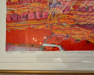 Risaburo Kimura, "Buenos Aries," Signed & Numbered Lithograph. Photo 2 of 3.