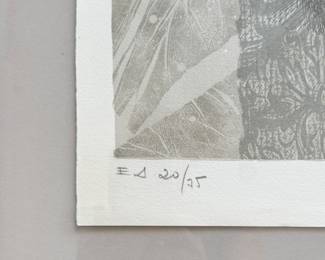 "Muyer Au Village," Serigraph # EA 20/75. Signed By Artist, Sunol Alvar. Measures 29.5" x 21.5" Not Including Frame; 34" x 27" Including Frame. Photo 3 of 3.