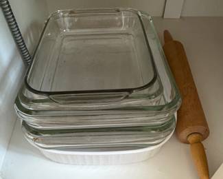 Pyrex Casseroles.