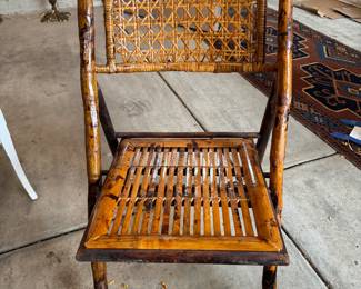 Set of 8 Folding Rattan Chairs with Cane Back Seat Backs. Photo 1 of 2.