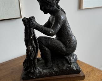 "Water" (Laundress) Unsigned Bronze, After Auguste Renoir. Photo 1 of 2.