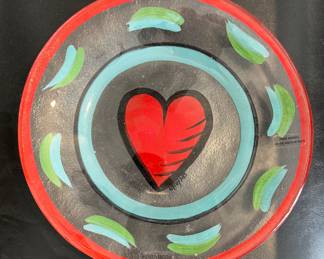 Kosta Boda SIgned Heart Plate.
