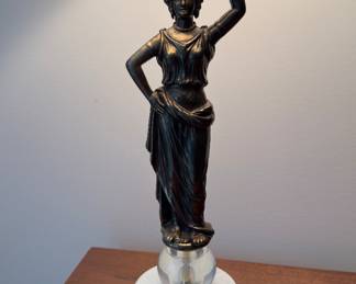 Bronze Sculptural Lamp on Marble Base. Photo 2 of 2.