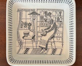 Arabia Of Finland - Emilia Pattern. Pieces Include 12 Luncheon Plates & Cup Sets, Salt & Pepper, Pitcher, 3 Serving Pieces. Photo 5 of 6.