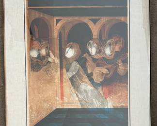 "Renaixent 1 - 1V," Suite of 4 Lithographs & Conceptual Poster by Sunol Alvar Signed By Artist. Edition 78/185. Each Measures 21.25" x 29" Inside Mat; 30" x 38.5" Including Frame. Photo 2 of 8.