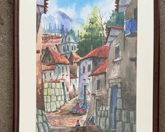 Peru Watercolor. Signed By Artist. Photo 1 of 2.