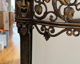 Iron Scroll "Lyric" Style Console with Marble Top. Photo 3 of 5.