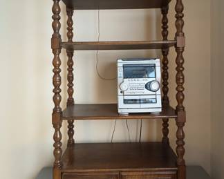 Vintage Wood Bookcase / Etagere. Measures 30" x 14" x 80" H. Photo 1 of 2.