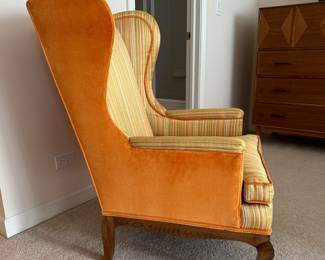 Vintage Heritage Upholstered Wing Back Chair.  Measures 26.5" W x 32" D. Photo 2 of 3. 