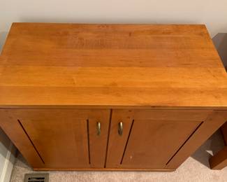 Crate & Barrel Oak Cabinet. Measures 32" W x 16" D x 28" H. Photo 2 of 3.