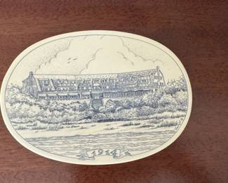 Scrimshaw Chatham Bars Inn Lidded Box. Photo 2 of 3.