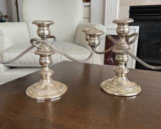 Pair of Gorham Sterling Silver Candelabras. Photo 1 of 2.