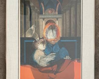 "Renaixent 1 - 1V," Suite of 4 Lithographs & Conceptual Poster by Sunol Alvar Signed By Artist. Edition 78/185. Each Measures 21.25" x 29" Inside Mat; 30" x 38.5" Including Frame. Photo 3 of 8.