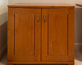 Crate & Barrel Oak Cabinet. Measures 32" W x 16" D x 28" H. Photo 1 of 3.