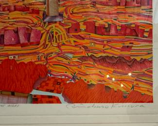 Risaburo Kimura, "Buenos Aries," Signed & Numbered Lithograph. Photo 3 of 3.