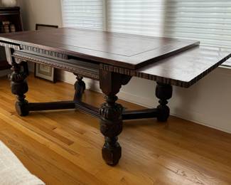 Vintage Hand-Carved Jacobean Refractory Dining Table. Photo 2 of 5.