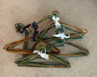 Yarn Covered Clothes Hangers.