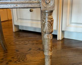 Set of 8 Vintage Councill Furniture Louis XVI Style Distressed Finish Dining Chairs. Photo 4 of 5.