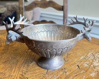 Vintage Stag Figurine "Champagne Bowl. Photo 1 of 2.