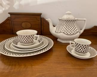 Adams "Sharon" Pattern China (63 Pieces): 10 Cups & 19 Saucers, 8 Espresso Cups & 6 Saucers, 6 Dinner Plates, 4 Bread Plates, 9 Salad Plates, 1 Teapot. Photo 3 of 4.