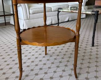 Two-Tiered Side Table with Fluted Rims. Photo 1 of 4.
