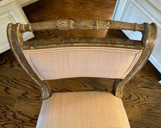 Set of 8 Vintage Councill Furniture Louis XVI Style Distressed Finish Dining Chairs. Photo 3 of 5.