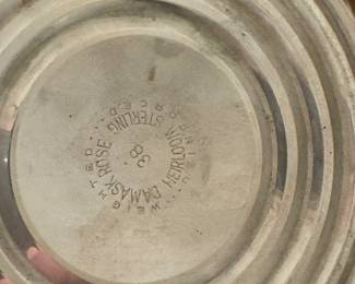 Damask Rose Heirloom Sterling Silver Short Candleholders. Photo 2 of 2.