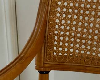 Vintage Baker Furniture Faux Bamboo Game Table. & Cane Seat Chair Set. One Seat Needs To Be Re-caned. Ask Us For Resources. Photo 8 of 12.