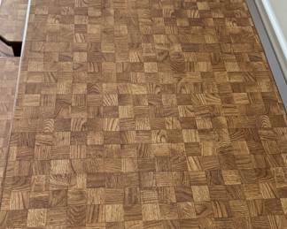 Vintage Mid-Century Bamboo & Rattan Console Table With Two Coordinating Hide-Away Benches. Photo 2 of 5.