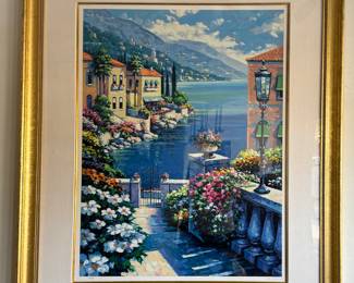“Sunlit Passage,” John Zaccheo. Signed and Numbered Serigraph #27/300. Measures 30” x 40” Including Frame. Photo 1 of 3.