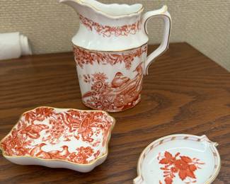 Royal Crown Derby Pin Dishes & Small Pitcher. Photo 1 of 2.