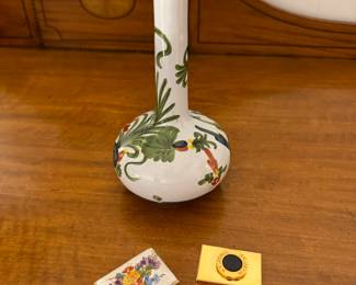 Porcelain & St. John Pill Boxes and Italian Bud Vase. Photo 1 of 2.