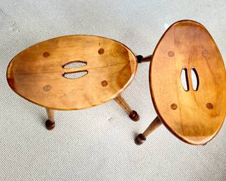Pair of Vintage Benches with Hoof Feet. Photo 1 of 3.