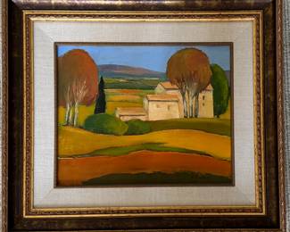 "Le Mas Pres D'Aix En Provence," By Elisabeth Estivalet. Measures 13" x 16". Photo 1 of 2.