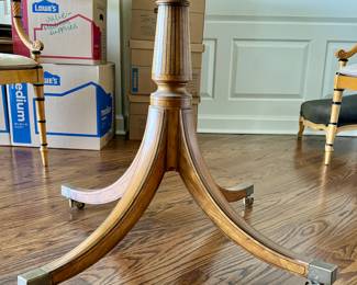 Vintage Baker Furniture Faux Bamboo Game Table. & Cane Seat Chair Set. One Seat Needs To Be Re-caned. Ask Us For Resources. Photo 4 of 12.