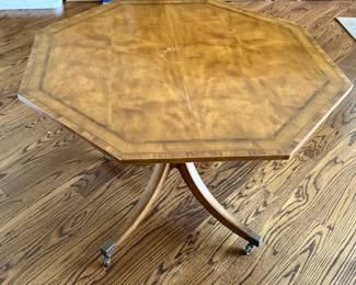 Vintage Baker Furniture Faux Bamboo Game Table. & Cane Seat Chair Set. One Seat Needs To Be Re-caned. Ask Us For Resources. Photo 2 of 12.