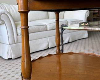 Two-Tiered Side Table with Fluted Rims. Photo 4 of 4.