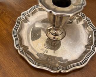 Stork Mortimer & Hunt Chamber Sterling Silver Candlesticks. Photo 2 of 3.