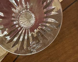 Edinburgh Scotland Cut Crystal Wine Glasses - Thistle Pattern. Photo 3 of 3.