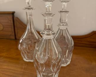 Set of 3 Baccarat Crystal Decanters. Photo 1 of 2.
