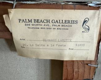 "La Seine A La Frete" Oil On Canvas Signed By Artist Bernard Lamotte. Measures 18" W x 13" H without Frame. Photo 4 of 4.