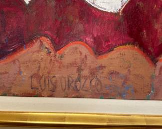 "Two Chapels & Panoramic View of White Village (Mykonos), Luis Oroz #9/200. Oil On Canvas. Measures 30" x 40". Photo 2 of 3.